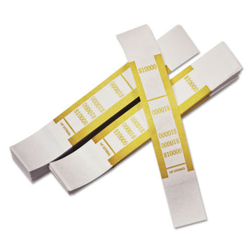 Iconex™ Self-adhesive Currency Straps, Mustard, $10,000 In $100 Bills, 1000 Bands-pack freeshipping - TVN Wholesale